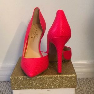 Jessica Simpson Laser Pink Embossed Reptile